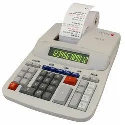 Olympia Rechner CPD 512 - druckender Tischrechner, 12-stellige grün/rote LCD Anzeige, Farbband: schwarzer / roter Druck
