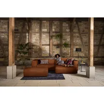 W.Schillig Ecksofa »around-the-block, modern und elegant, bequem, L-Form« mit eleganter Biese, mit Federkern braun