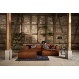 W.Schillig Ecksofa »around-the-block, modern und elegant, bequem, L-Form« mit eleganter Biese, mit Federkern braun