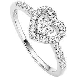 Viventy 786891 Damenring Silber 925 Zirkonia Antragsring Herz, 60/19,1