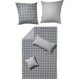 Erwin Müller Flanell Wendebettwäsche in grau | 155x200 cm 40x80 cm)