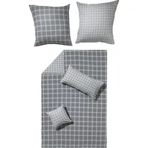 Erwin Müller Flanell Wendebettwäsche in grau | 155x200 cm 40x80 cm)