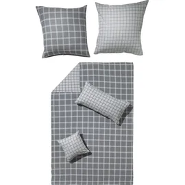 Erwin Müller Flanell Wendebettwäsche in grau | 155x200 cm 40x80 cm)