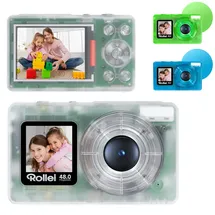 Rollei Compactline Pocket Transparent/Blau/Grün 48 MP Digitalkamera mit 4K
