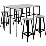 Homcom Bartisch-Set,, Grau,