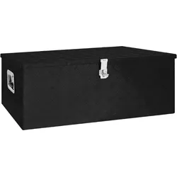 Aufbewahrungsbox Schwarz 100x55x37 cm Aluminium