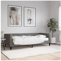 LuxusKollektion Schlafsofa Schlafsofa 2 Sitzer Schlaffunktion 90 x 200 mit Matratze Dunkelgrau grau