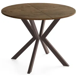 WFL GROUP Valio Ø 90 cm ausziehbar 130 cm braun