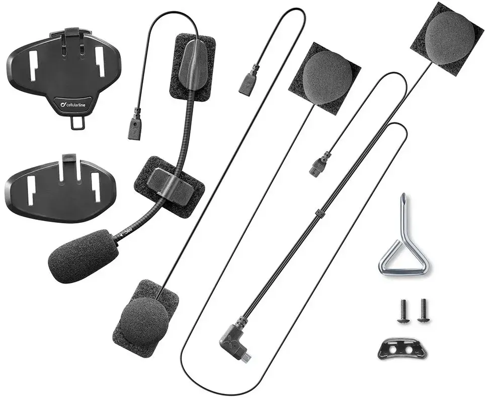Interphone Cellularline Kit Audio Conector Flat Intercom Audio-kit - Black - One Size
