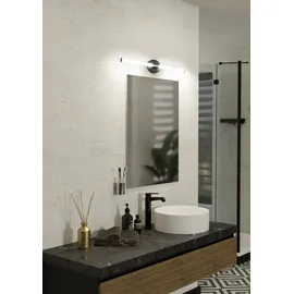 EGLO LED Spiegelleuchte Ramola, Lampe Spiegel Badezimmer, Spiegellampe aus Metall in Schwarz und Kunststoff in Weiß, warmweiß - kaltweiß, IP44, L 60 cm