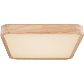 ETC Shop Deckenlampe LED Fernbedienung Holz Wohnzimmer Deckenleuchte Memory-Funktion Backlight CCT-Schaltung, Metall, 36W 1480lm 3000-6000K, LxBxH