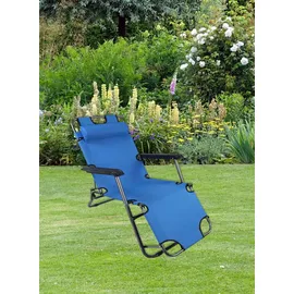 VCM Maltosa Sonnenliege 200 x 60 x 80 cm Blau