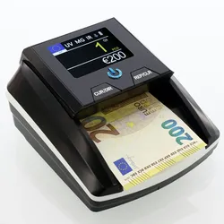 Professioneller 8-Prüfungen Banknotendetektor - Absolute Erkennung - 100% EZB-geprüft - Inklusive wiederaufladbarer Batterie - MONEPASS Deutschland