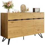 stilvora Sideboard 140 x 75,5 x 40 cm Schwarz