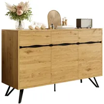 stilvora Sideboard 140 x 75,5 x 40 cm Schwarz