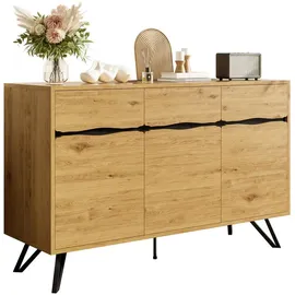 stilvora Sideboard 140 x 75,5 x 40 cm Schwarz