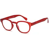 NEW VISION Lesebrille, Lesebrille Damen, Lesebrille Blaulichtfilter, Retro Computer Lesebrille für Unisex, NV1140-B (ROT, 2, Diottria)