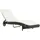vidaXL Sonnenliege 199 x 60 x 37 cm braun/creme inkl. Rollen und Auflage