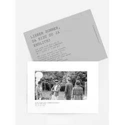 Einladungen zum Sommerfest selbst gestalten mit Spruch und Fotos im Onlinedesigner bei Meine-Kartenmanufaktur.de