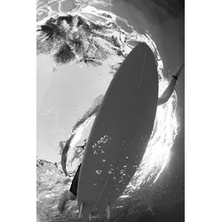 Acrylglasbild QUEENCE "Surfer im Meer", schwarz, T:2,4cm, Bilder, Fine Art-Print in Galeriequalität