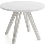 ESSTISCH Ravero runder ausziehbarer, Weiß 100/100/77 cm