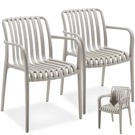 Tectake Alcudia Gartenstuhl 54,5 x 58 x 80,5 cm grau 2 St.
