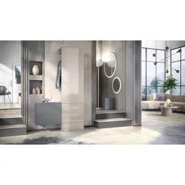 Vladon Wandgarderobe Carlton 105 x 193 x 35 cm Sandgrau Hochglanz