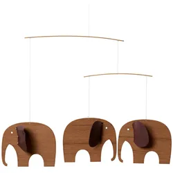 Flensted Mobiles - Elefanten Treffen Mobile, Baby, Teakholz