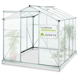 Juskys Aluminium Gewächshaus mit Fundament für Garten   4,75 qm   190 × 253 cm