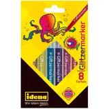 IDENA 60053 - Glitzermarker, 8er Etui, in sortierten Farben