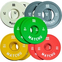 Matchu Sports | Fractional Plates | Mini Hantelscheiben | 0,25/0,5/1/1,5/2,5 KG | Satz mit 2 Stück | Stahl mit Gummiaußenschicht | Durchmesser 50mm (Set)
