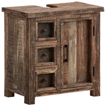 Woodkings Waschbeckenunterschrank Sumatra 60 x 62 x 35 cm Braun