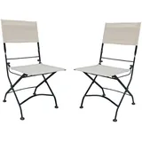 Garden Pleasure Klappstuhl TRIEST 45 x 45 x 108 cm beige 2 St.