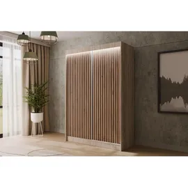 altdecor Schiebetürenschrank VILANv2 120 x 215 x 61 cm Sonoma Eiche/Wotan