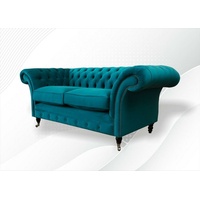 JVmoebel Chesterfield-Sofa Türkis luxus moderner Chesterfield Zweisitzer Neue Couch, Made in Europe blau