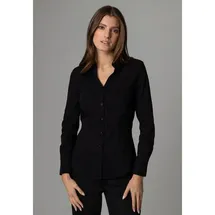 More & More Hemdbluse mit Label-Stitching, black 40