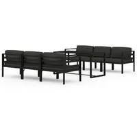 vidaXL 7-tlg. Garten-Lounge-Set mit Kissen Aluminium Anthrazit