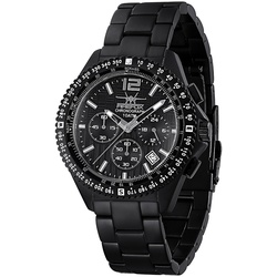 FIREFOX  - CHRONOGRAPH RACER - Edelstahl schwarz / 46 MM