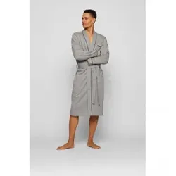 BOSS für Herren. 50469624 Kimono Logo und Paspel grau (L), Heimtextilien, Baumwolle