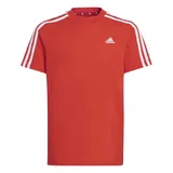 Adidas Unisex Essentials 3-Stripes Cotton T-Shirt, Unisex-Kinder Kurzärmeliges T-Shirt, Bright red/White, IX9539