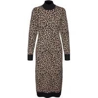 Vero Moda Strickkleid »VMARIA ART LS HIGH-NECK CALF DRESS GA«, Gr. S (36) N-Gr, Black detail:w. silver mink leo print) , 86070958-S N-Gr