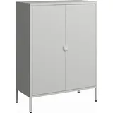 [en.casa] Aktenschrank Hailuoto 80x40x110cm Hellgrau