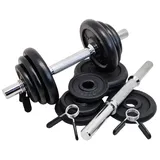 G5 HT SPORT Hantelset + Hantelscheiben aus Gusseisen, Durchmesser 25 mm [11,21,35 kg], verstellbare Gewichte mit Schrauben und Federverschlüssen, Set für Training zu Hause und Fitnessstudio, Fitness