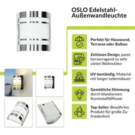 Licht-Erlebnisse Außenleuchte Edelstahl Glas B:14 cm E27 IP44