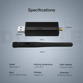 Sonoff Zigbee 3.0 USB Dongle Plus Zigbee Gateway Schwarz