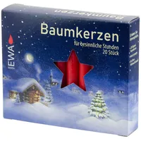Ebersbacher Kerzenfabrik Baumkerzen 105 mm rot 20 St.
