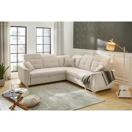 JOB Eckcouch Chenille 2-Sitzer Beige