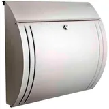 Proregal Eleganter Briefkasten Modena aus verzinkten Stahl | 15,3 Liter, HxBxT 33,5x36x12,7cm | Einwurföffnung 32,5x33cm | Edelstahl