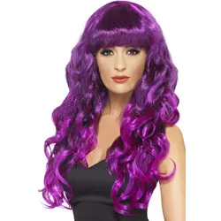 Violette Lockenpracht Perücke Mit Pony - OS