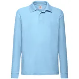 KIDS 65/35 LONG SLEEVE POLO  | Langarm Kinder Poloshirt für Jungen & Mädchen, Pflegeleicht, Bequem, Langarm, pastellblau, 164